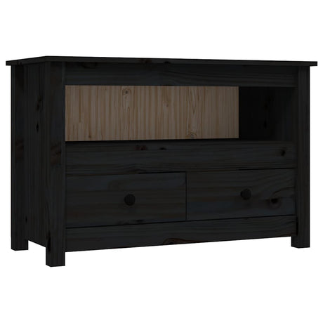 Vidaxl tv-meubel 79x35x52 cm massief grenenhout zwart