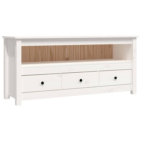 Vidaxl tv-meubel 114x35x52 cm massief grenenhout wit