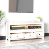 Vidaxl tv-meubel 114x35x52 cm massief grenenhout wit
