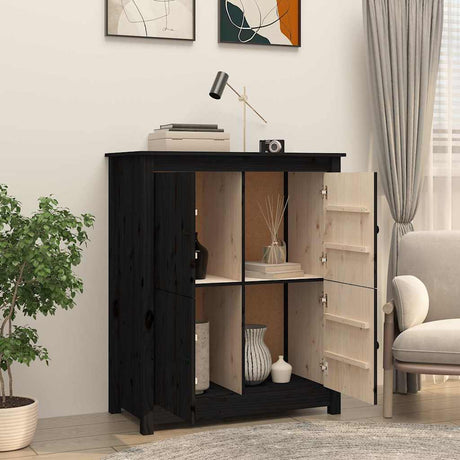 Vidaxl dressoir 83x41,5x100 cm massief grenenhout zwart