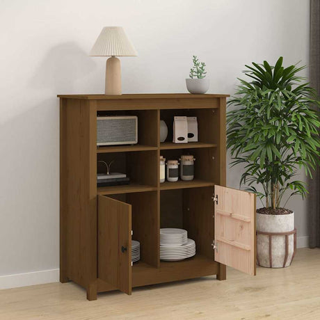 Vidaxl dressoir 83x41,5x100 cm massief grenenhout honingbruin