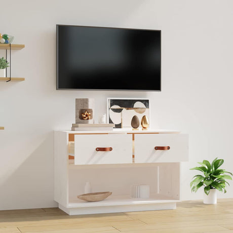 Vidaxl tv-meubel 90x40x60 cm massief grenenhout wit