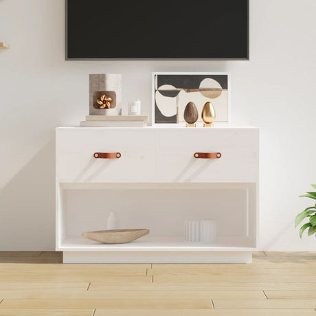 Vidaxl tv-meubel 90x40x60 cm massief grenenhout wit