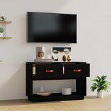 Vidaxl tv-meubel 90x40x60 cm massief grenenhout zwart