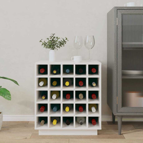 Vidaxl wijnkast 55,5x34x61 cm massief grenenhout wit