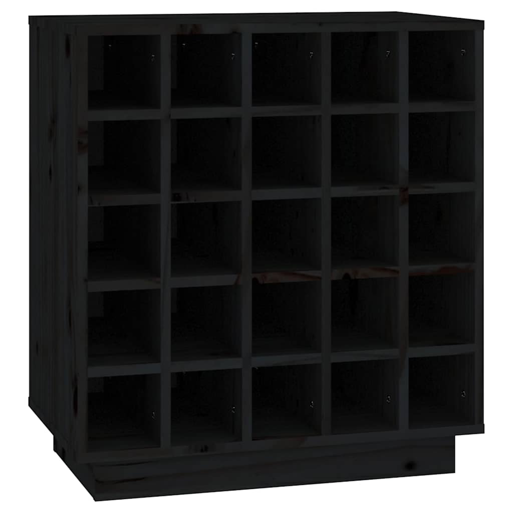 Vidaxl wijnkast 55,5x34x61 cm massief grenenhout zwart