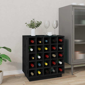 Vidaxl wijnkast 55,5x34x61 cm massief grenenhout zwart