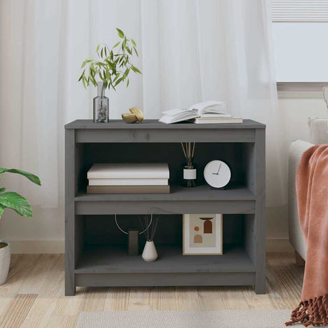 Vidaxl boekenkast 80x35x68 cm massief grenenhout grijs