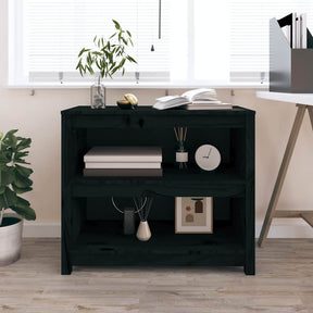 Vidaxl boekenkast 80x35x68 cm massief grenenhout zwart