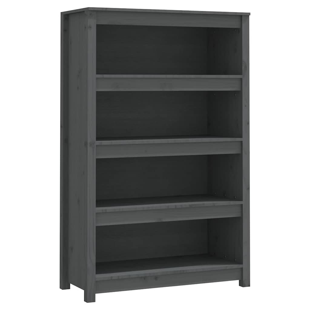 Vidaxl boekenkast 80x35x126 cm massief grenenhout grijs
