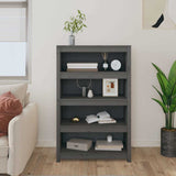 Vidaxl boekenkast 80x35x126 cm massief grenenhout grijs