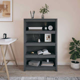 Vidaxl boekenkast 80x35x126 cm massief grenenhout grijs