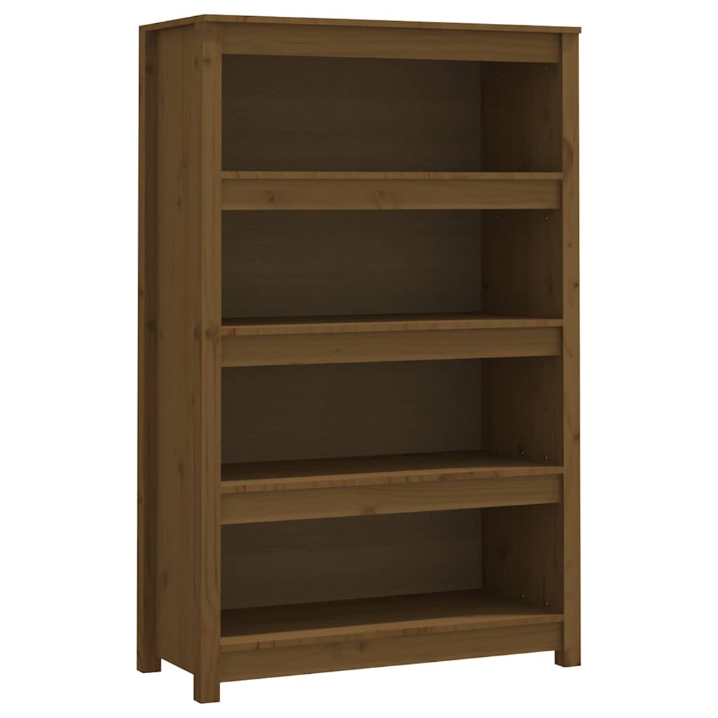 Vidaxl boekenkast 80x35x126 cm massief grenenhout honingbruin