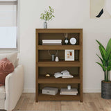 Vidaxl boekenkast 80x35x126 cm massief grenenhout honingbruin