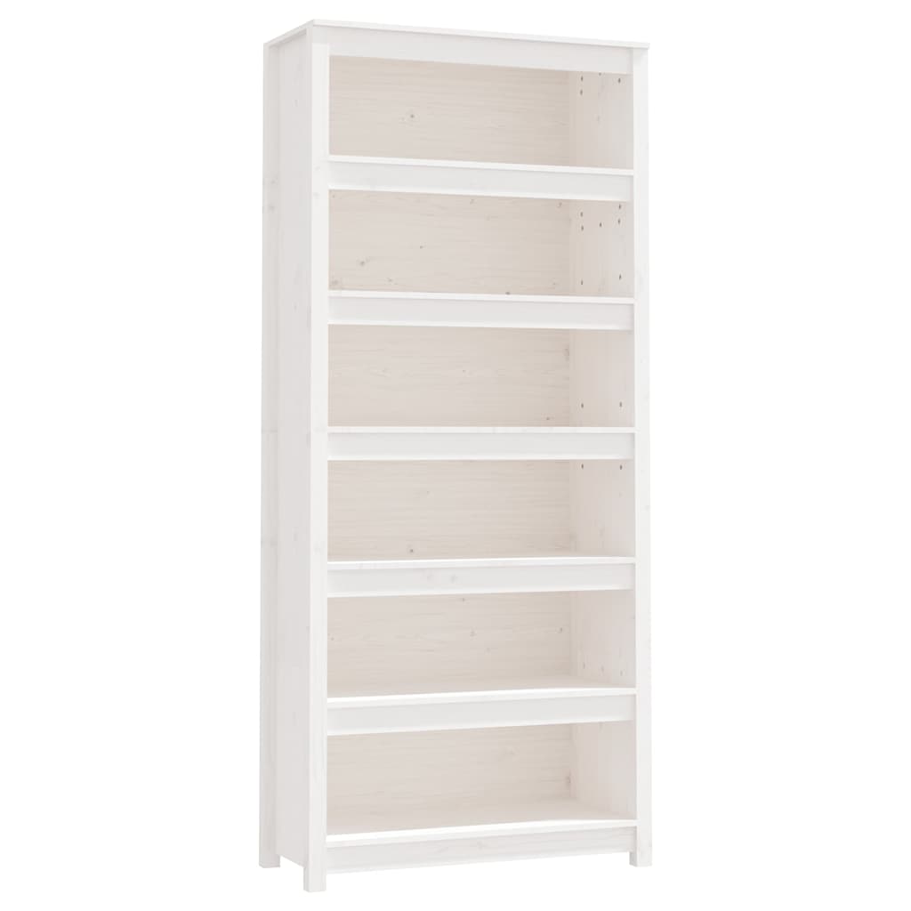 Vidaxl boekenkast 80x35x183 cm massief grenenhout wit