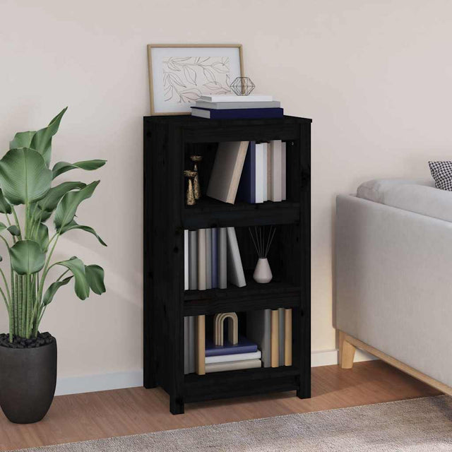 Vidaxl boekenkast 50x35x97 cm massief grenenhout zwart