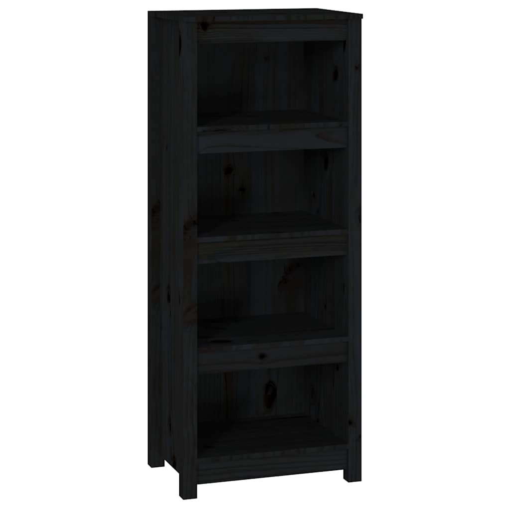 Vidaxl boekenkast 50x35x125,5 cm massief grenenhout zwart
