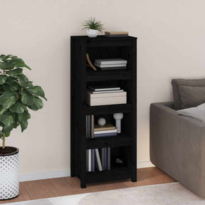 Vidaxl boekenkast 50x35x125,5 cm massief grenenhout zwart