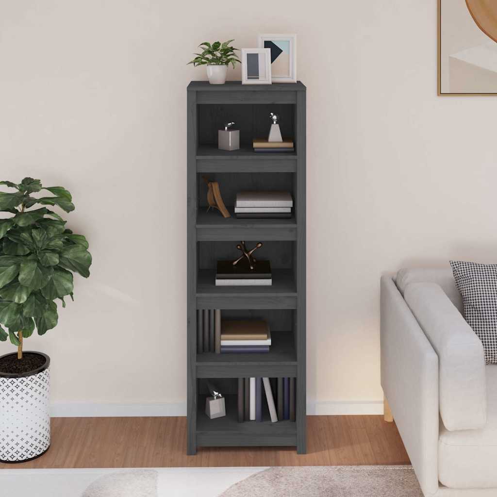 Vidaxl boekenkast 50x35x154 cm massief grenenhout grijs