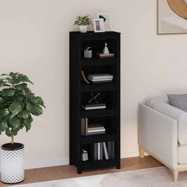 Vidaxl boekenkast 50x35x154 cm massief grenenhout zwart