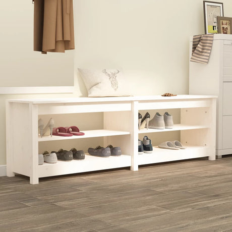 Vidaxx Schuhbank 160x36,5x50 cm massives Kiefernholz weiß