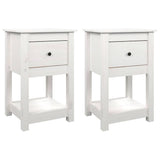 Vidaxl nachtkastjes 2 st 40x35x61,5 cm massief grenenhout wit