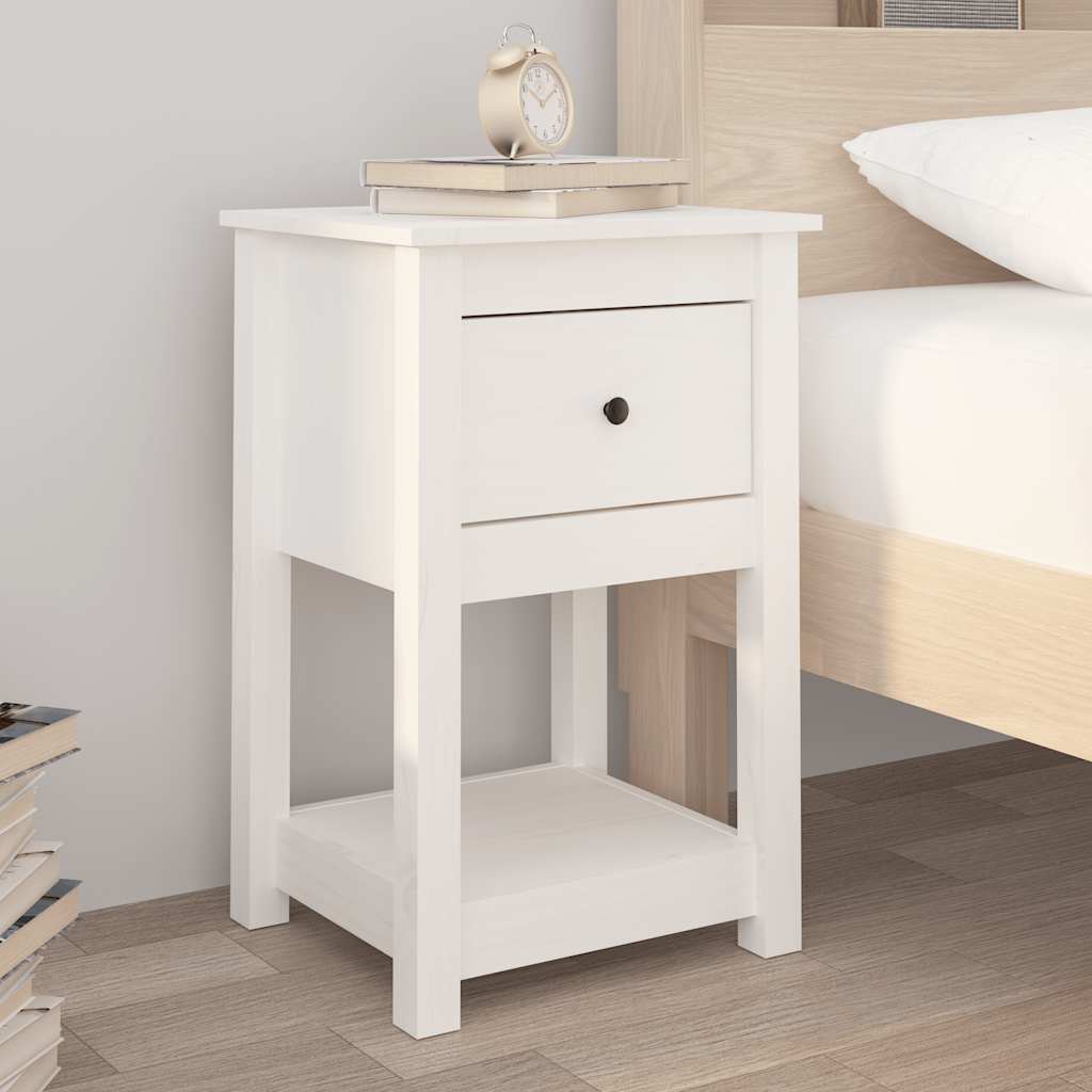 Vidaxl nachtkastjes 2 st 40x35x61,5 cm massief grenenhout wit