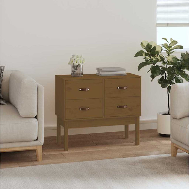Vidaxl wandkast 90x40x78 cm massief grenenhout honingbruin