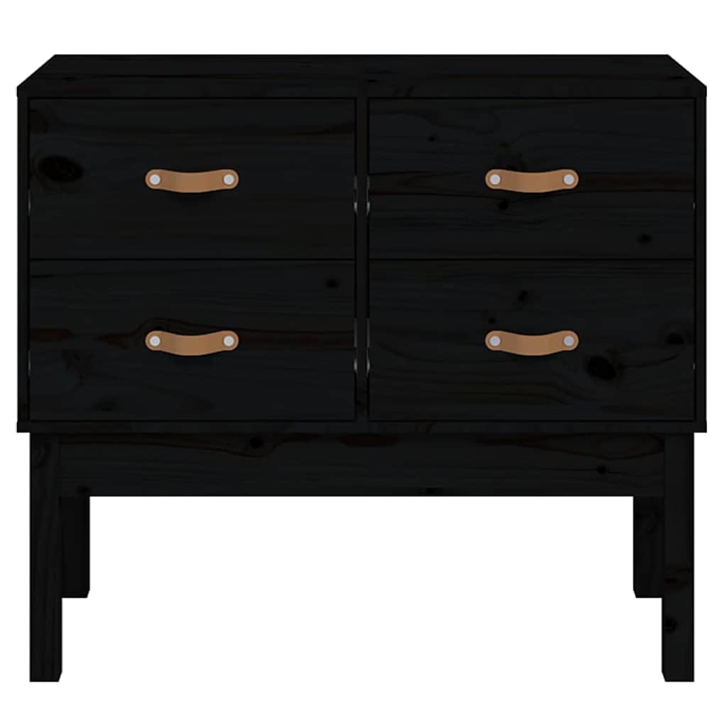 Vidaxl wandkast 90x40x78 cm massief grenenhout zwart