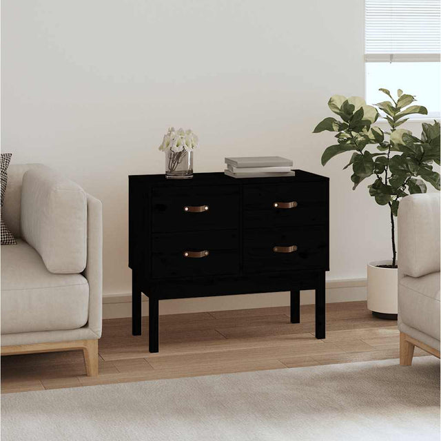 Vidaxl wandkast 90x40x78 cm massief grenenhout zwart