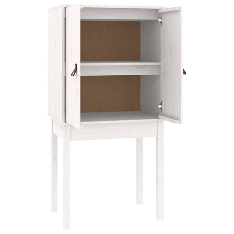 Vidaxl hoge kast 60x40x120 cm massief grenenhout wit