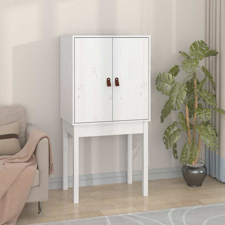 Vidaxl hoge kast 60x40x120 cm massief grenenhout wit