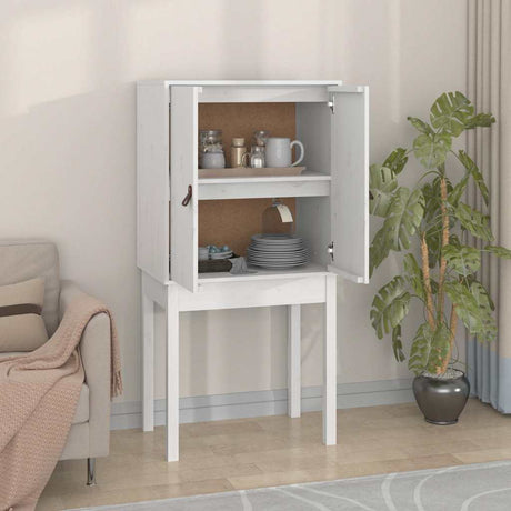 Vidaxl hoge kast 60x40x120 cm massief grenenhout wit