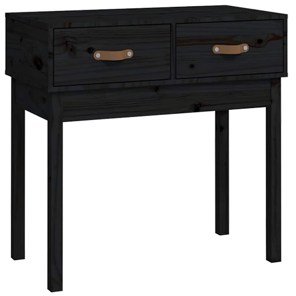 Vidaxl wandtafel 76,5x40x75 cm massief grenenhout zwart