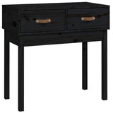Vidaxl wandtafel 76,5x40x75 cm massief grenenhout zwart