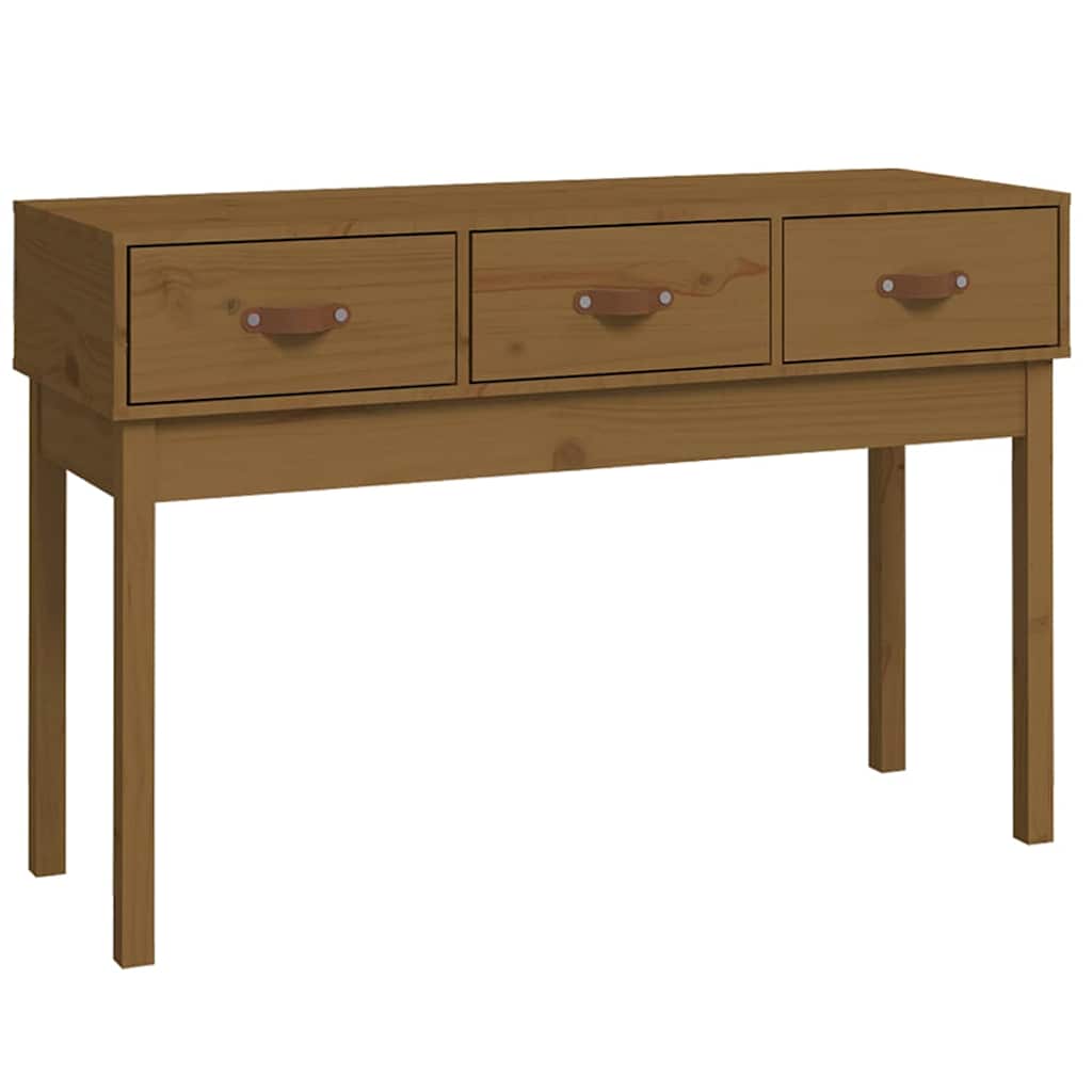 Vidaxl wandtafel 114x40x75 cm massief grenenhout honingbruin