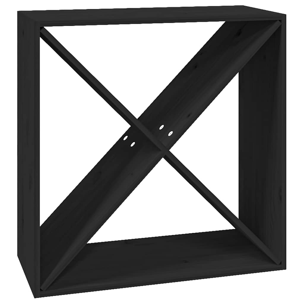 Vidaxl wijnkast 62x25x62 cm massief grenenhout zwart