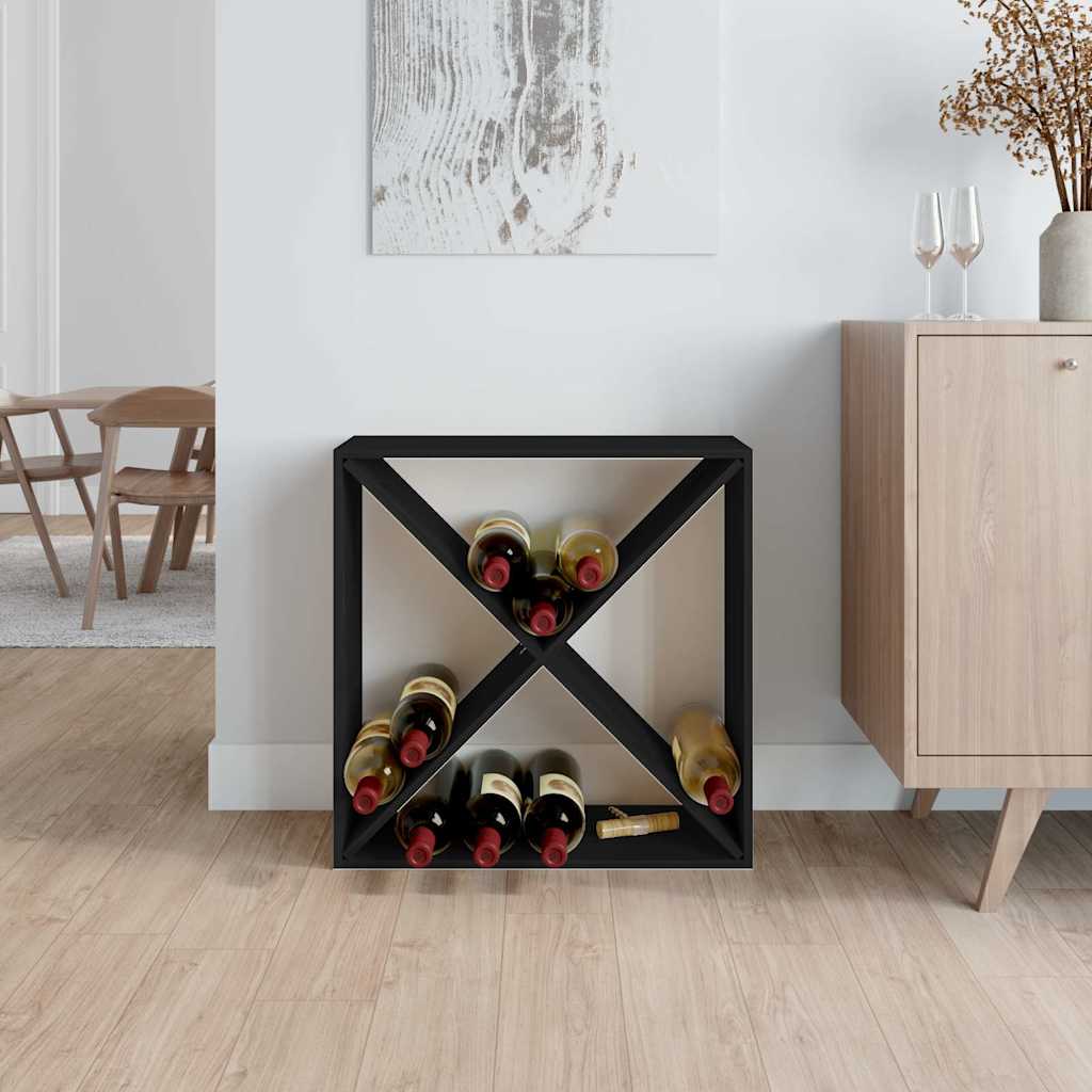 Vidaxl wijnkast 62x25x62 cm massief grenenhout zwart