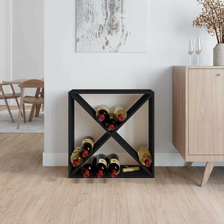 Vidaxl wijnkast 62x25x62 cm massief grenenhout zwart