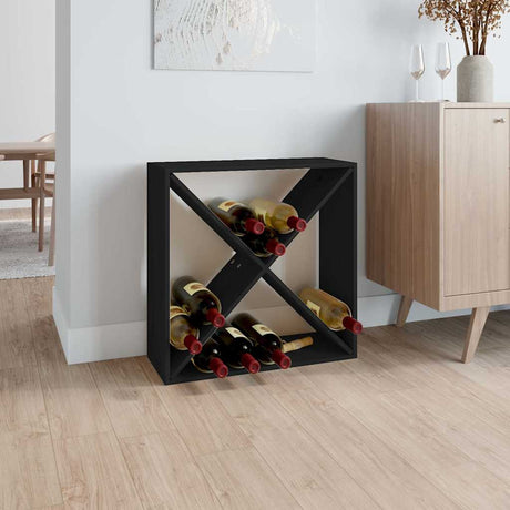 Vidaxl wijnkast 62x25x62 cm massief grenenhout zwart