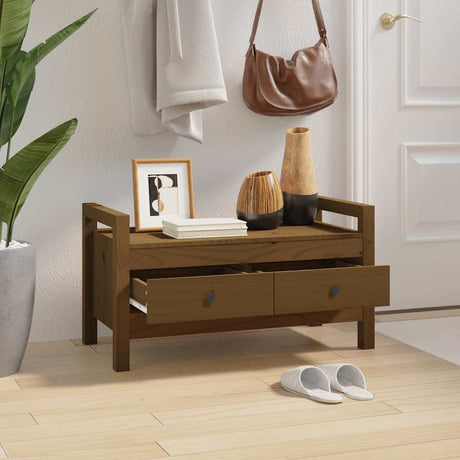 Vidaxl halbankje 80x40x43 cm massief grenenhout honingbruin
