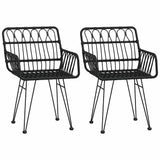 Vidaxl tuinstoelen 2 st met armleuning 56x64x80 cm pe-rattan zwart