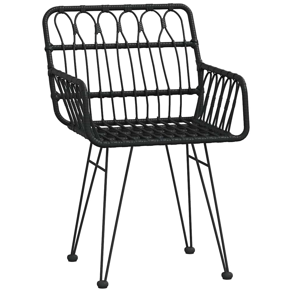 Vidaxl tuinstoelen 2 st met armleuning 56x64x80 cm pe-rattan zwart