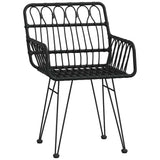 Vidaxl tuinstoelen 2 st met armleuning 56x64x80 cm pe-rattan zwart