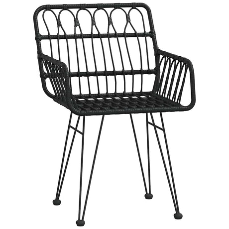 Vidaxl tuinstoelen 2 st met armleuning 56x64x80 cm pe-rattan zwart