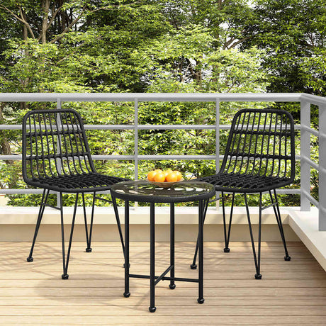Vidaxl tuinstoelen 2 st 48x62 84 cm pe rattan zwart