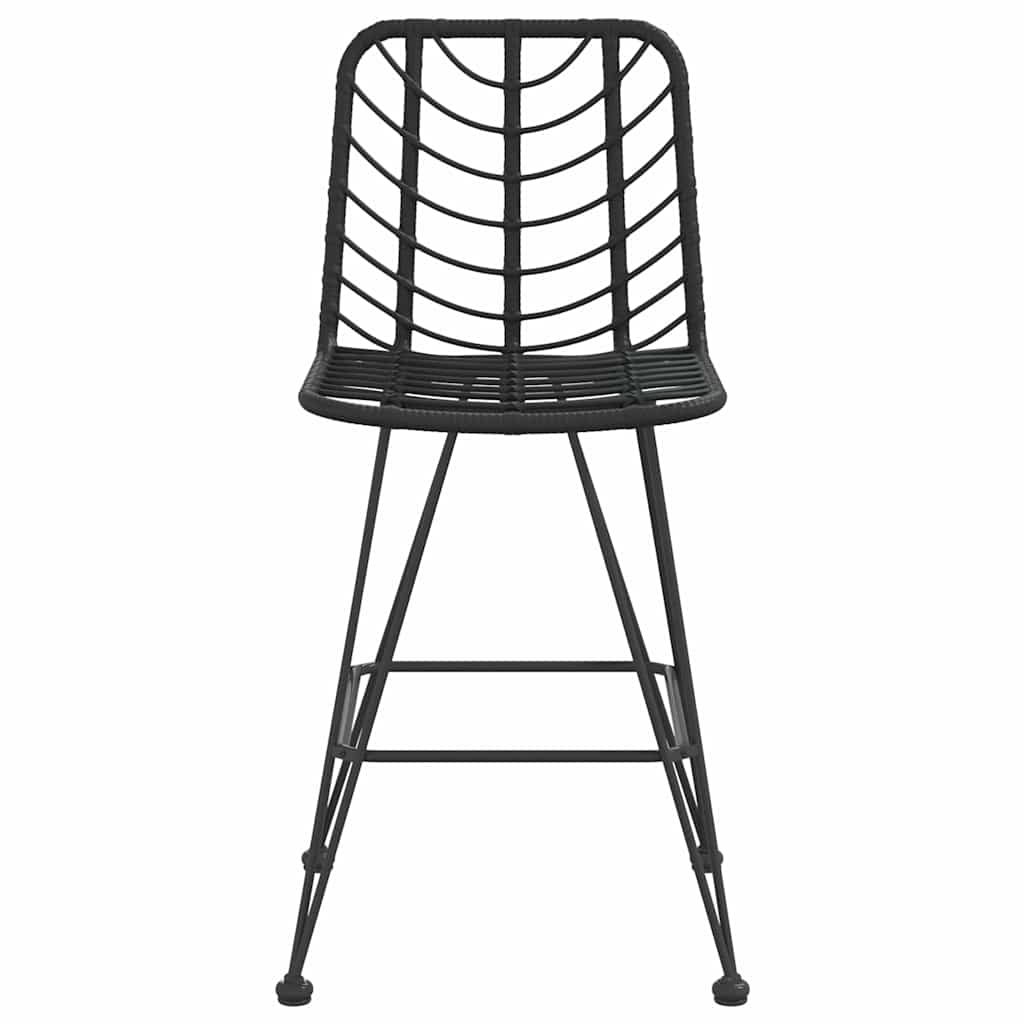 Vidaxl barkrukken 2 st 45x56x103,5 cm pe-ratten en staal zwart