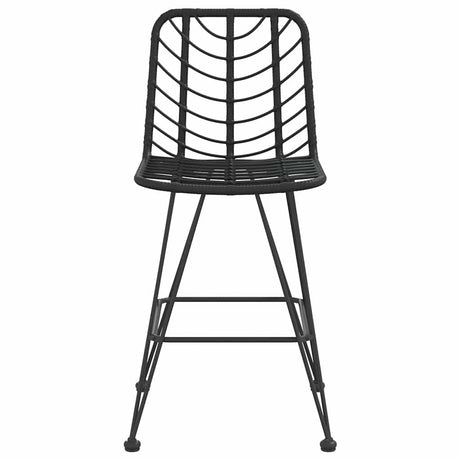 Vidaxl barkrukken 2 st 45x56x103,5 cm pe-ratten en staal zwart