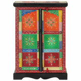 Vidaxl kast handgeschilderd met deuren 53x30x75 cm massief mangohout