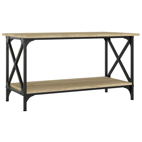 Vidaxl salontafel 80x45x45 cm bewerkt hout en ijzer sonoma eikenkleur